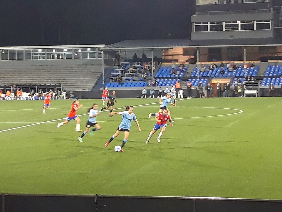 Aficionados viendo un partido en un bar deportivo durante la noche