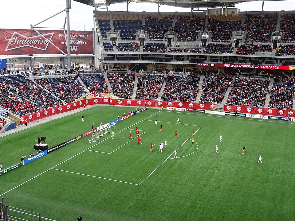 Banderín de córner en un estadio brasileño
